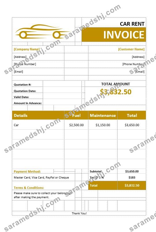 Car Rental Invoice